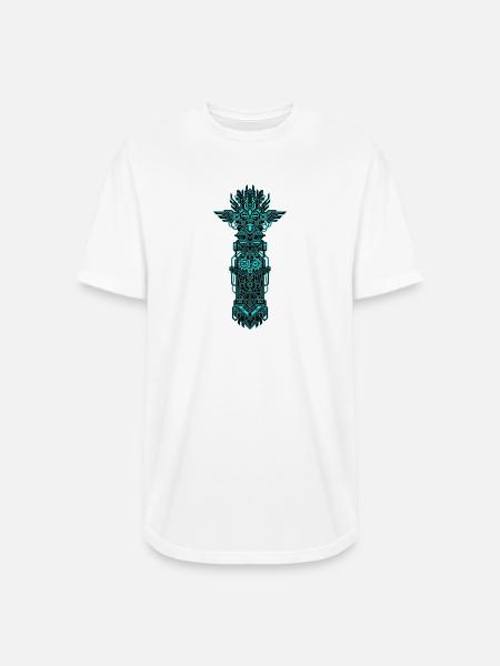 Neon Circuit Totem - Long Body Men’s T-Shirt - white