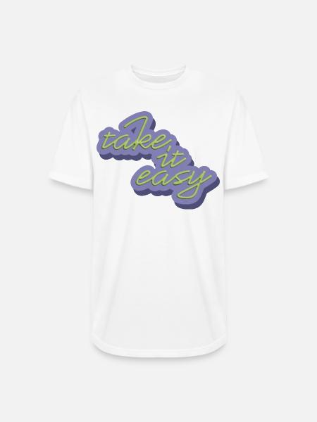 Take It Easy - Long Body Men’s T-Shirt - white