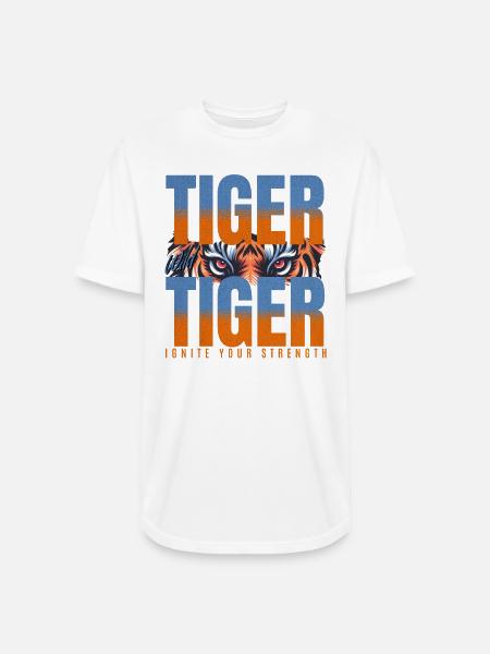 Tiger Ignite Strength - Long Body Men’s T-Shirt - white