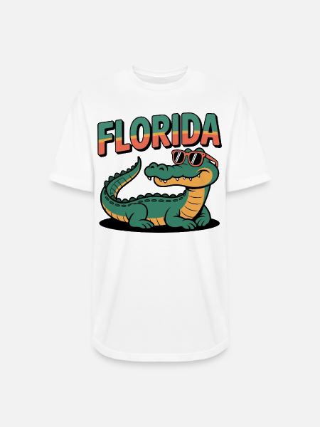 Florida Alligator - Long Body Men’s T-Shirt - white