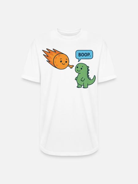 Meteor Buddy and Dino Boop - Long Body Men’s T-Shirt - white