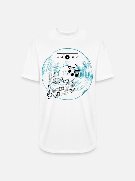 Cyan Vinyl - Long Body Men’s T-Shirt - white