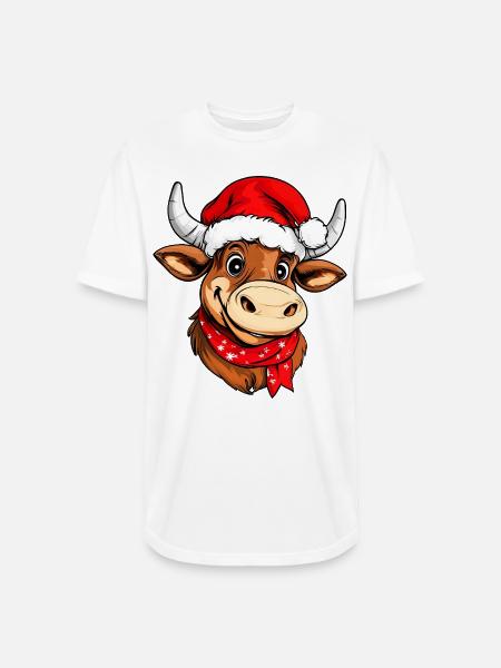Christmas bulls - Long Body Men’s T-Shirt - white
