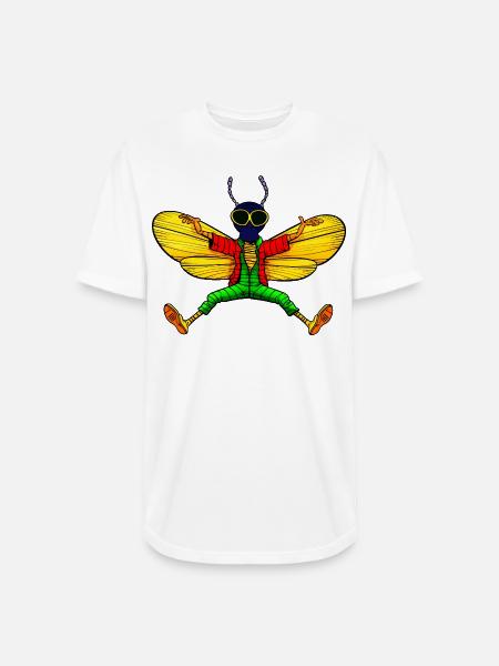 Fly Yogi - Long Body Men’s T-Shirt - white
