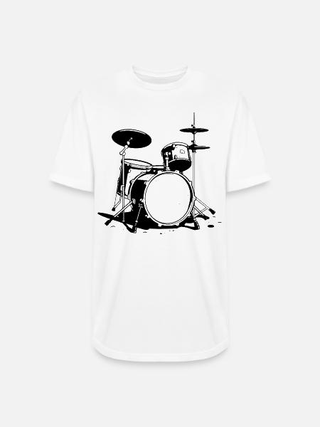 Drum Kit Sketch - Long Body Men’s T-Shirt - white