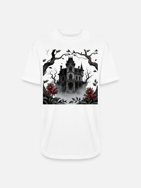 Gothic Manor in Mist - Long Body Men’s T-Shirt - white