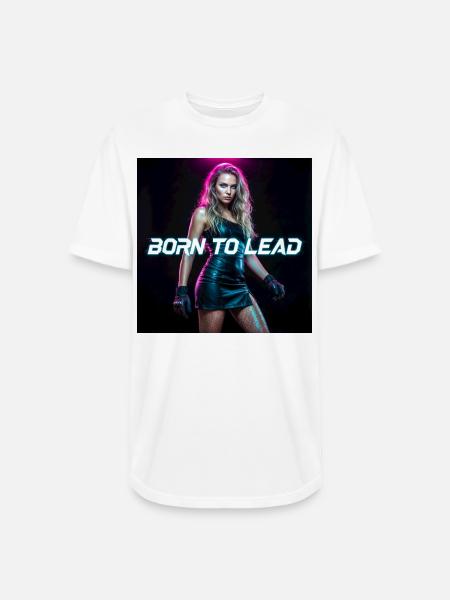 Cyberpunk Aesthetic — Neon Command Presence - Long Body Men’s T-Shirt - white