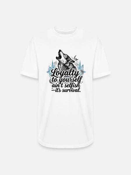 Loyalty To Yourself - Long Body Men’s T-Shirt - white