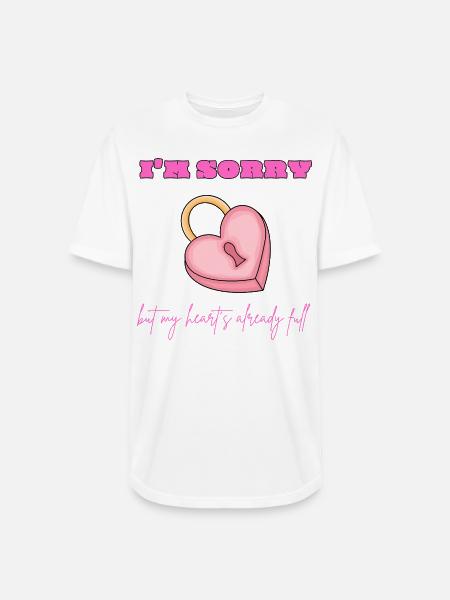 Pink Heart Lock Apology - Long Body Men’s T-Shirt - white