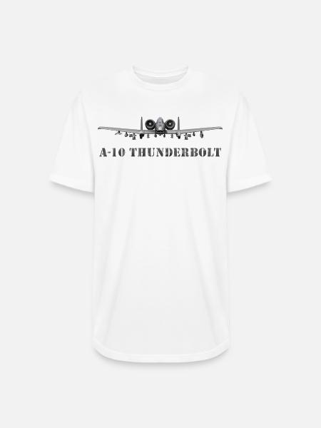 A10 Thunderbolt Frontline Print - Long Body Men’s T-Shirt - white