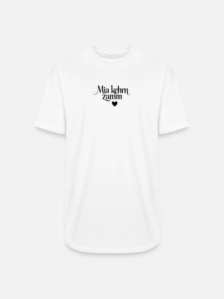 Mia Kehm Zammm Script Heart - Long Body Men’s T-Shirt - white