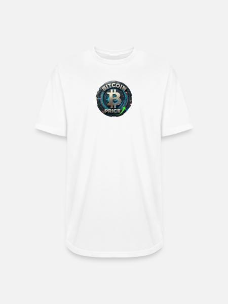 Bitcoin Price Circuit Emblem - Long Body Men’s T-Shirt - white