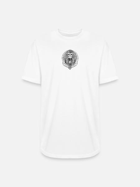 Skull Crest with Wings Emblem - Long Body Men’s T-Shirt - white