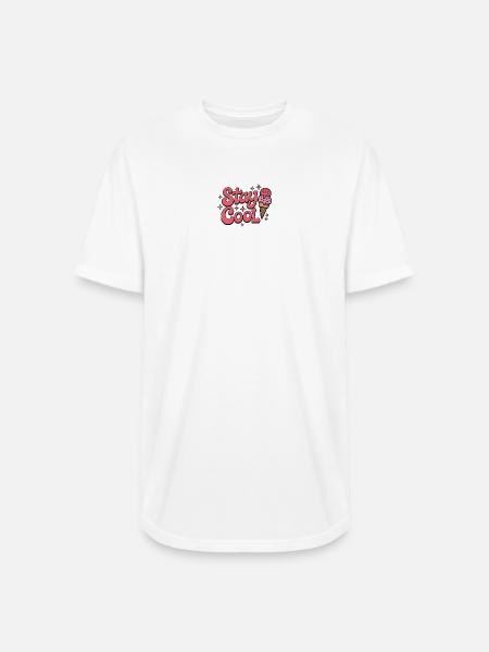 Stay Cool Ice Cream Groovy - Long Body Men’s T-Shirt - white