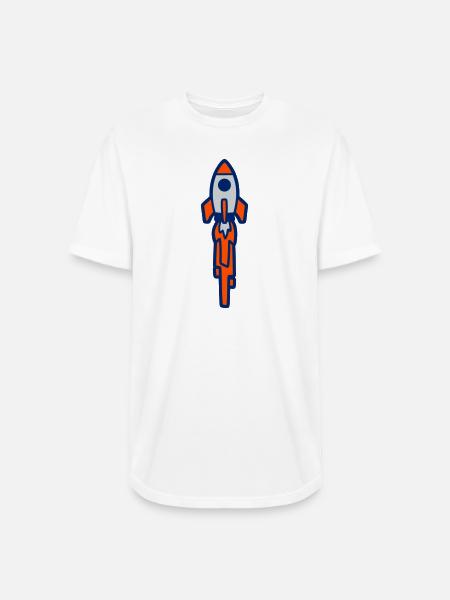 Launching Rocket Silhouette - Long Body Men’s T-Shirt - white