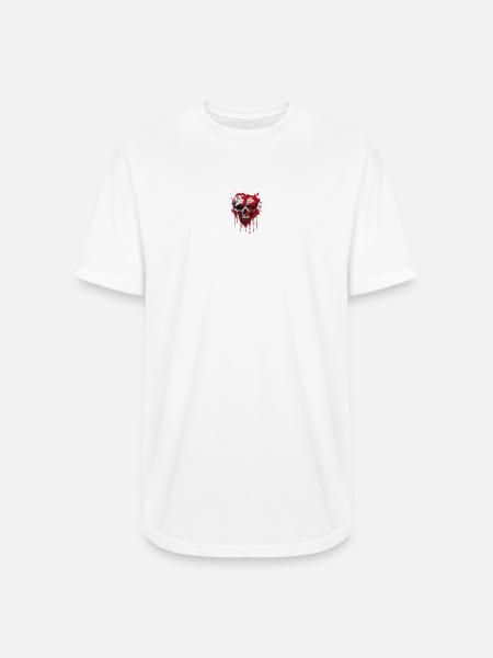 Blood Splash Skull Art - Long Body Men’s T-Shirt - white