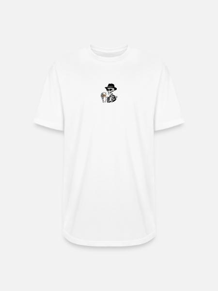 Skeleton Whiskey Noir - Long Body Men’s T-Shirt - white