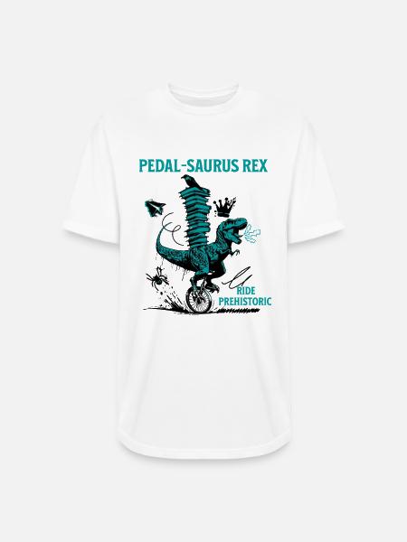 Pedal-Saurus Rex – Ride Prehistoric - Long Body Men’s T-Shirt - white