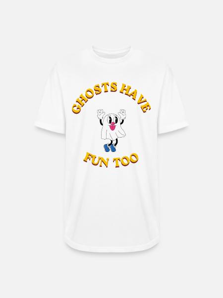 Ghosts Have Fun Too - Long Body Men’s T-Shirt - white