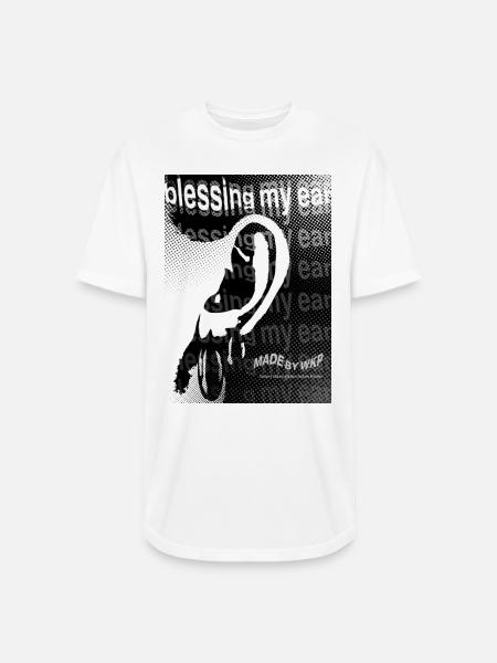 Echo Ear Blessing Halftone Art - Long Body Men’s T-Shirt - white