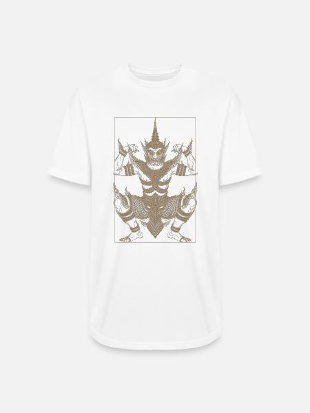 Golden Deva Guardian Mandala - Long Body Men’s T-Shirt - white