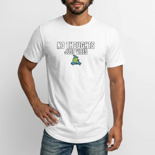No Thoughts Just Vibes Funny Frog Shirt - Long Body Men’s T-Shirt