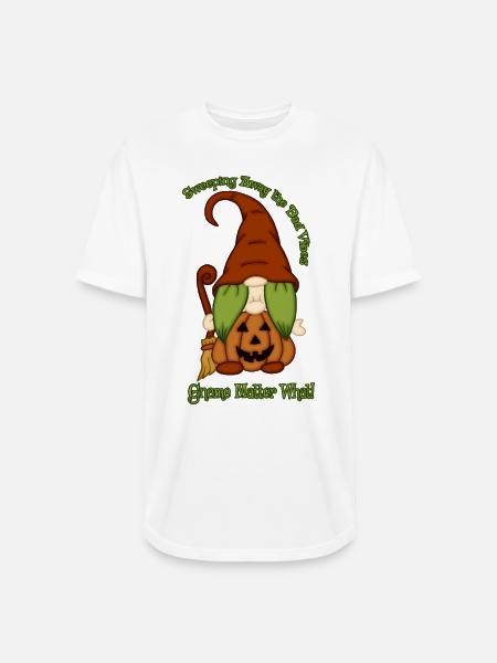 Gnome-O-Ween Pumpkin Witch Pun - Long Body Men’s T-Shirt - white