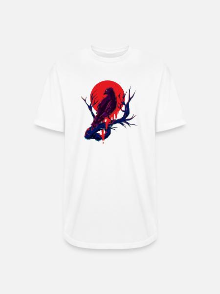 Crow Raven - Long Body Men’s T-Shirt - white