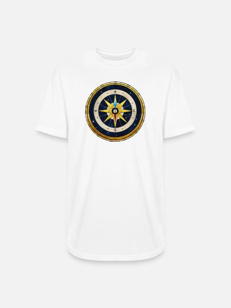 Stellar Golden Compass - Long Body Men’s T-Shirt - white