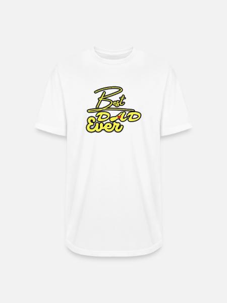 Best Dad Ever Neon Script - Long Body Men’s T-Shirt - white