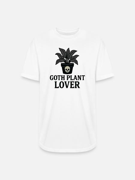 Goth Plant Skull Design - Long Body Men’s T-Shirt - white