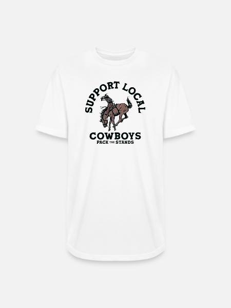 Soutenez les cow-boys locaux - T-shirt long Homme - blanc