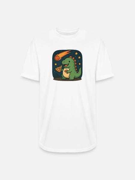 Dinosaur Space Adventure Design - Long Body Men’s T-Shirt - white
