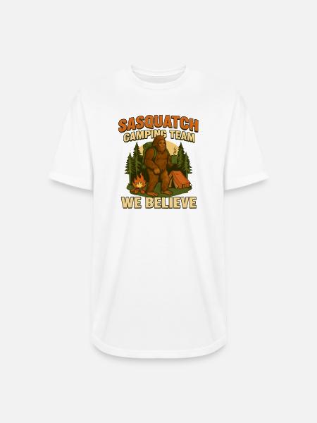 Sasquatch Camping Team – We Believe - Long Body Men’s T-Shirt - white