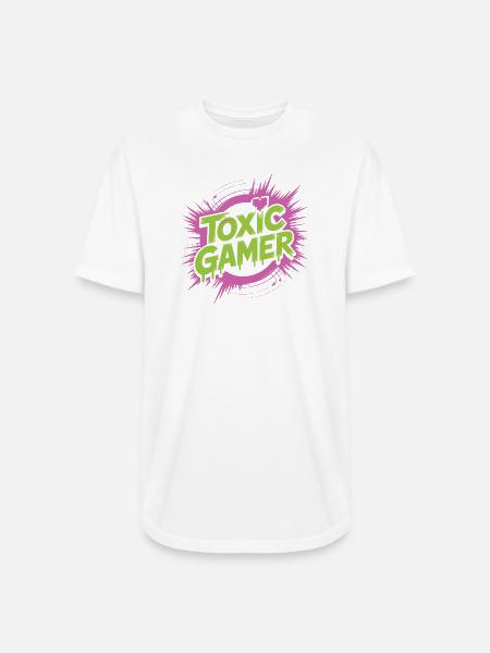 Toxic Gamer - Long Body Men’s T-Shirt - white
