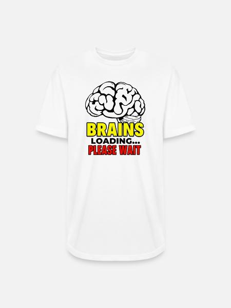 Brain Loading Please Wait - Long Body Men’s T-Shirt - white