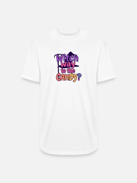 Witch Way to the Candy - Long Body Men’s T-Shirt - white