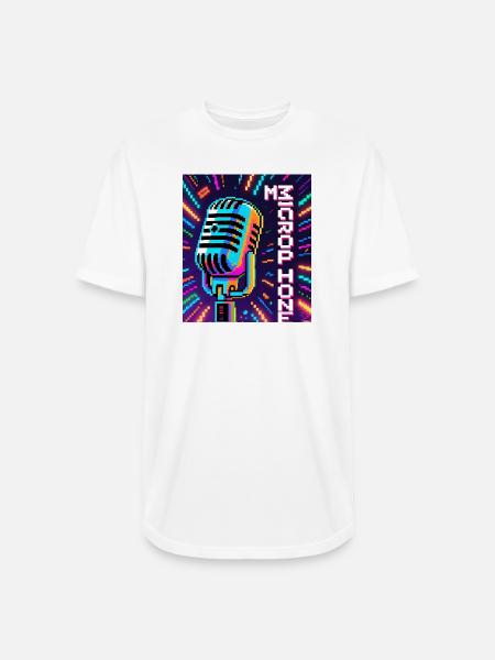 Retro Microphone - Long Body Men’s T-Shirt - white