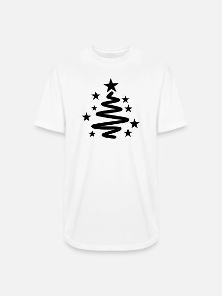 Spiral Star Christmas Tree - Long Body Men’s T-Shirt - white