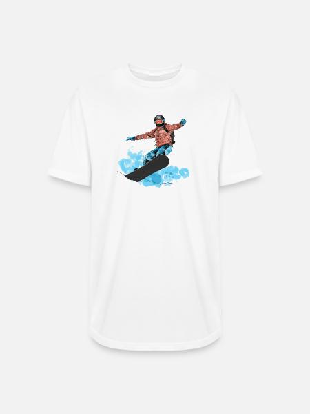 Snowboard Jump Neon Splash - Long Body Men’s T-Shirt - white