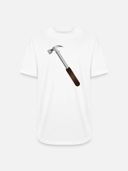 Hammer Carving: Rustic Tool Graphic - Long Body Men’s T-Shirt - white