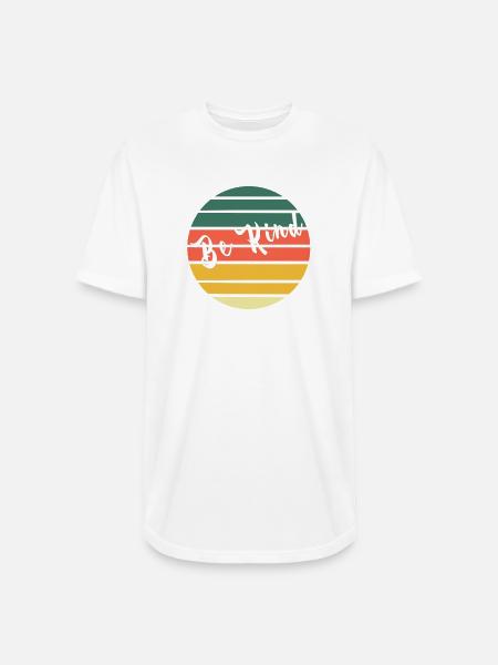 Be Kind Retro Rainbow Circle - Long Body Men’s T-Shirt - white