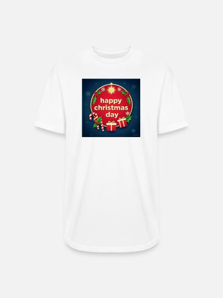 Happy Christmas Day Circle - Long Body Men’s T-Shirt - white