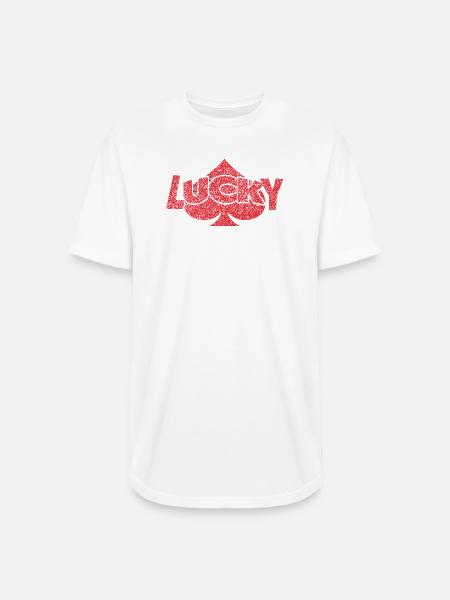 Lucky Spade - Long Body Men’s T-Shirt - white