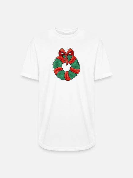 New Year Wreath - Long Body Men’s T-Shirt - white