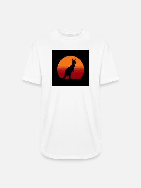Sunrise Kangaroo Spirit - Long Body Men’s T-Shirt - white