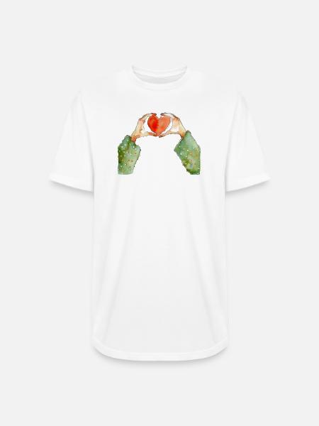 Hands Heart - Long Body Men’s T-Shirt - white