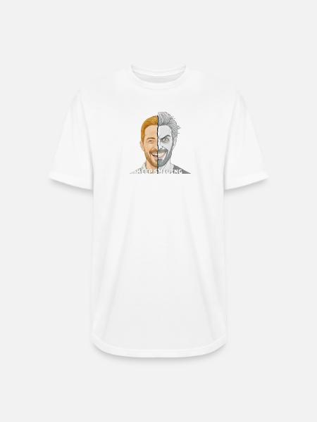 Split Face Smile Keep Smiling - Long Body Men’s T-Shirt - white