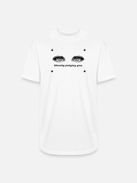 Twin Halftone Eyes - Long Body Men’s T-Shirt - white