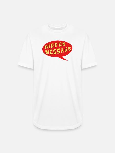 Hidden Message Speech Bubble - Long Body Men’s T-Shirt - white